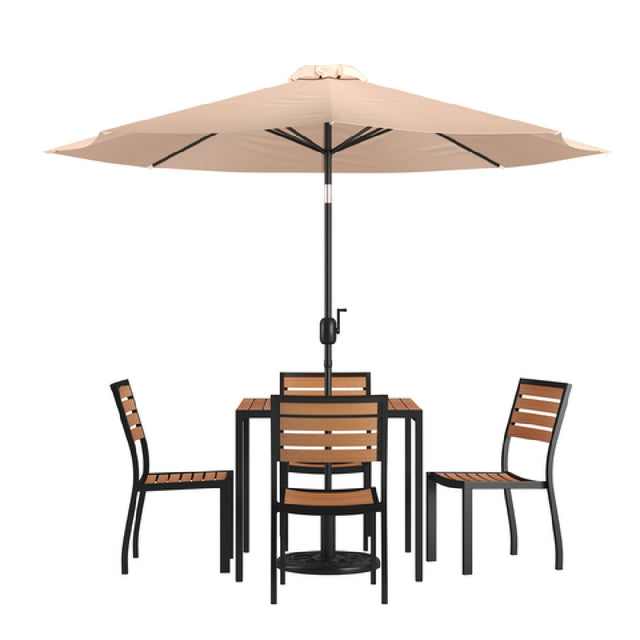 Flash Furniture XU-DG-810060364-UB19BTN-GG Patio Dining Table Set Includes (1) 35"W Square Table