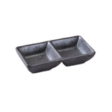 Yanco DB-4032 Diamond Black Sauce Dish 2 Oz. Per Compartment 5-1/2"