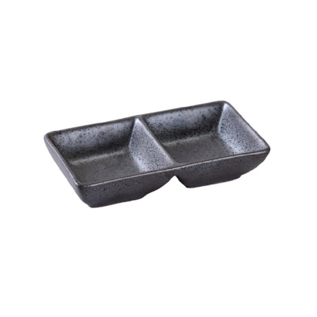 Yanco DB-4032 Diamond Black Sauce Dish 2 Oz. Per Compartment 5-1/2"