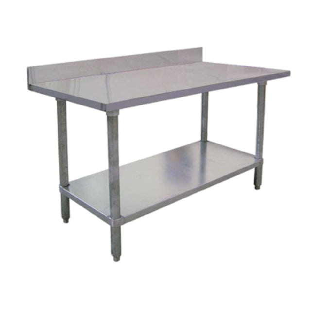 Omcan 22078 (22078) Standard Work Table 24"W X 24"D X 38"H 18/430 Stainless Steel Top With 4" Backsplash