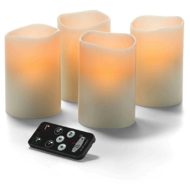 Hollowick HFWP34RT-A Flameless Lighting Pillar Candle 3" Dia. X 4.5"H