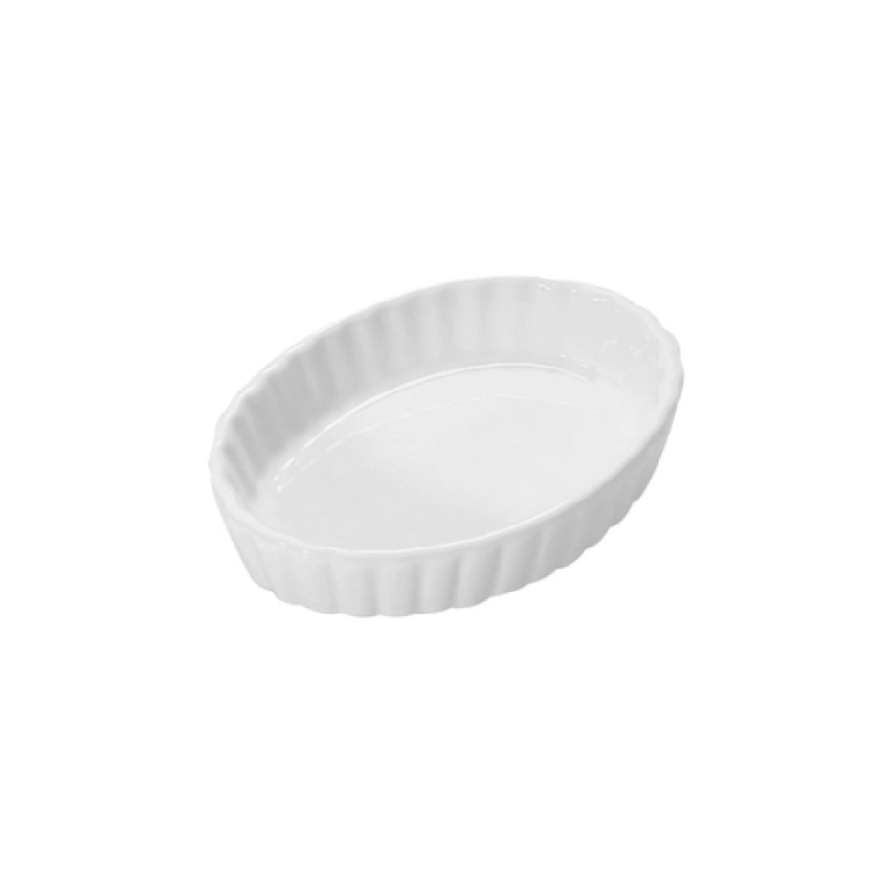 Steelite DCI825UW Creme Brulee Dish 5 Oz. 5-1/4"L X 4"W X 1-1/8"H