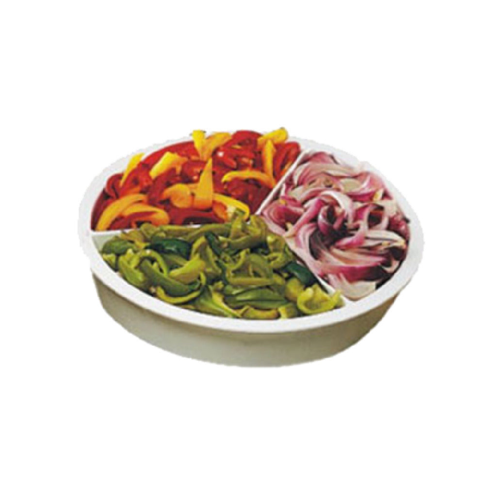 Bon Chef 5093CHESTNUT - Chafer 3-Compartment Food Pan, 4 Qt., 15" Dia.