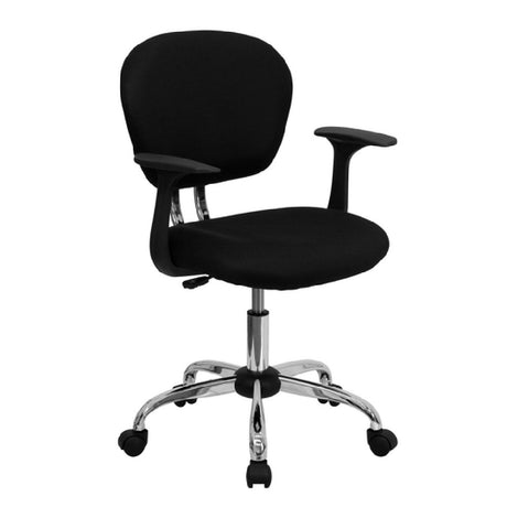 Flash Furniture H-2376-F-BK-ARMS-GG Swivel Task Chair 33-1/2" To 37-1/2" Adjustable Height