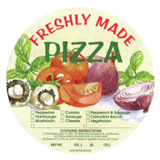 Hubert 51300 - Pizza Information Label, "Freshly Made Pizza", 5-1/2" Dia.