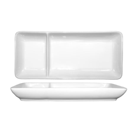 International Tableware FA2-120 Compartment Plate 12" X 5" 2-compartment