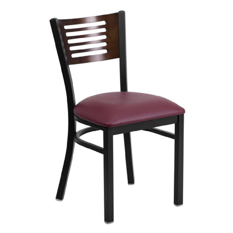 Flash Furniture XU-DG-6G5B-WAL-BURV-GG Hercules Series Restaurant Chair Slotted Walnut Finish Plywood Back