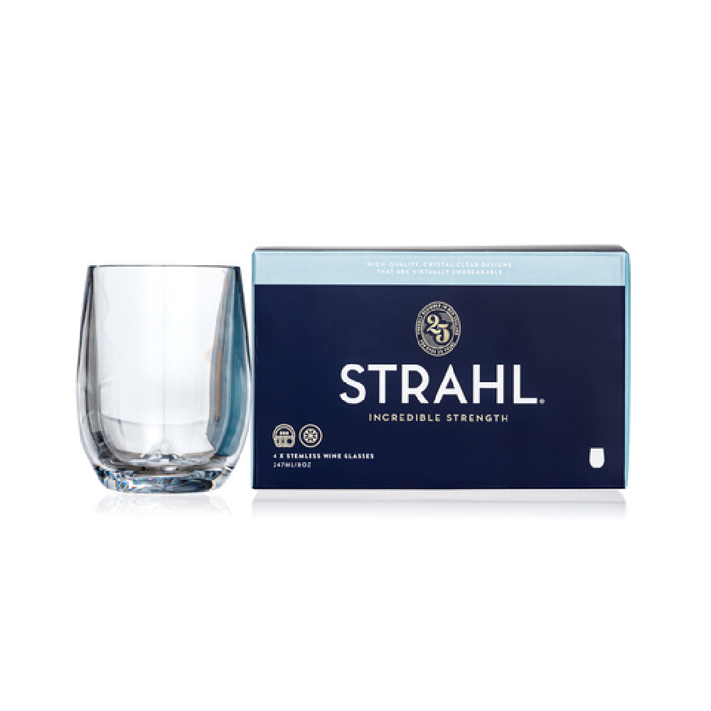 Steelite N407501 Strahl® Design Stemless Wine Glass Gift Pack 8.0 Oz (H 4" M 2-5/8") Polycarbonate (stock Item) (4 Each Per Pack)