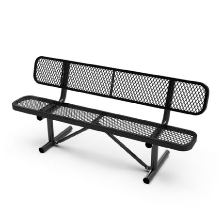 Flash Furniture SLF-AG4HUT2-BK-GG Sigrid Outdoor Bench 6 Ft. Rectangular