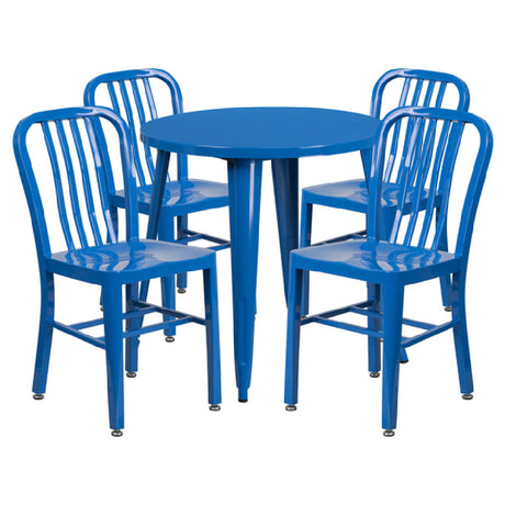 Flash Furniture CH-51090TH-4-18VRT-BL-GG Table And Chair Set Includes (1) 30" Dia. X 29-1/2"H Table