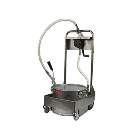 MirOil USA 55HD-79100 Oil Filter Machine/Discard Trolley Hand Operated Oil Pump 1-way For Fryers With Drain Valves For Oil Capacity To 55 Lb