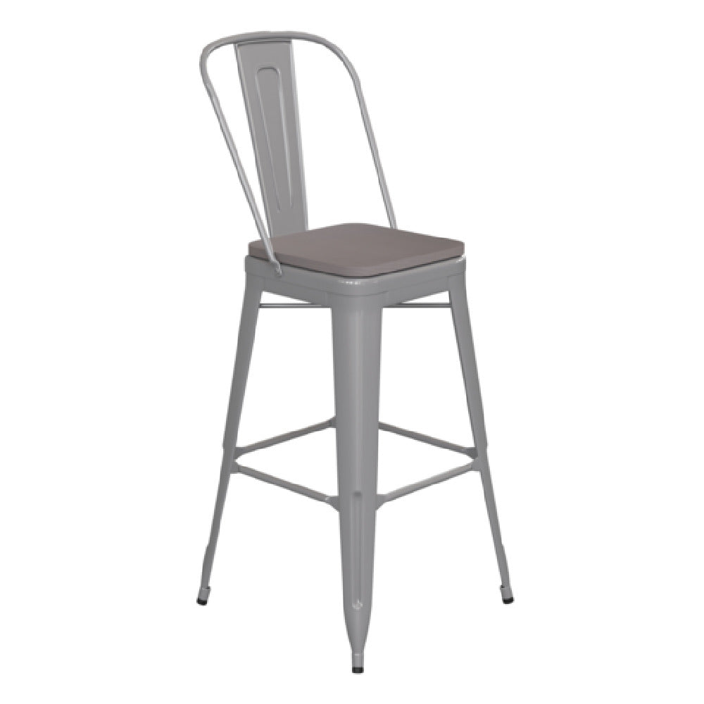 Flash Furniture CH-31320-30GB-SIL-PL2G-GG Kai Bar Stool 500 Lb. Weight Capacity