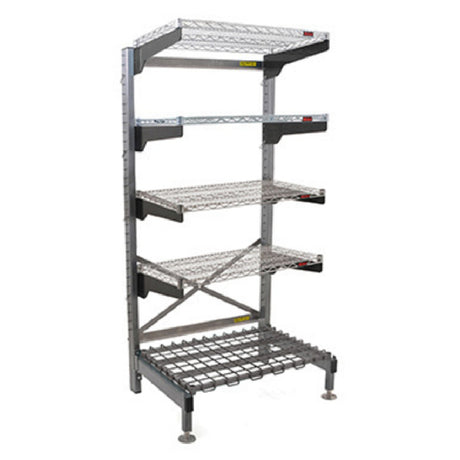 Eagle Q2124V76-5D Q-LEVER Cantilever Shelving Unit 5-tier 28"W X 26"D X 76"H Overall Size