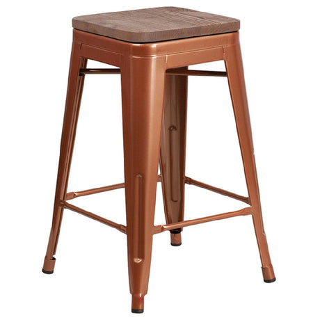 Flash Furniture ET-BT3503-24-POC-WD-GG Bar Stool 500 Lb. Weight Capacity Counter Height