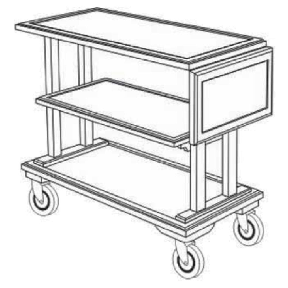 Forbes Industries 5535 Service Cart Open (3) Wood Veneer Shelves