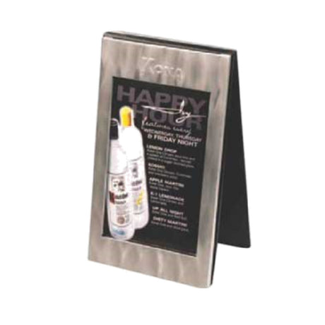 Menu Solutions CHMT-B_BRUSH Charleston Table Tent Holds 5" X 7" Inserts Double Panel