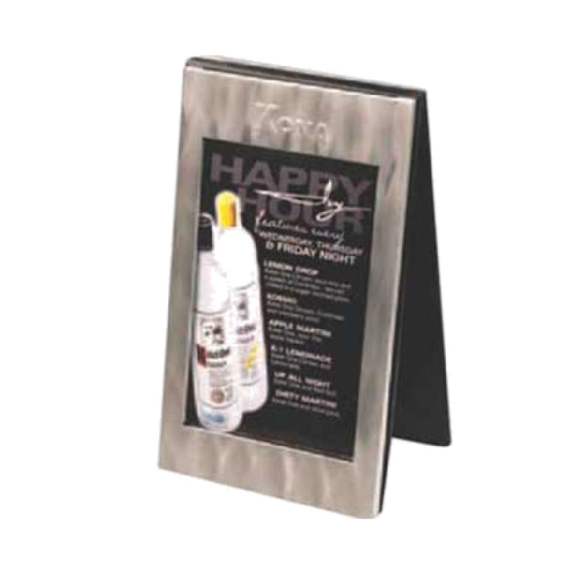 Menu Solutions CHMT-B_BRUSH_SWIRL Charleston Table Tent Holds 5" X 7" Inserts