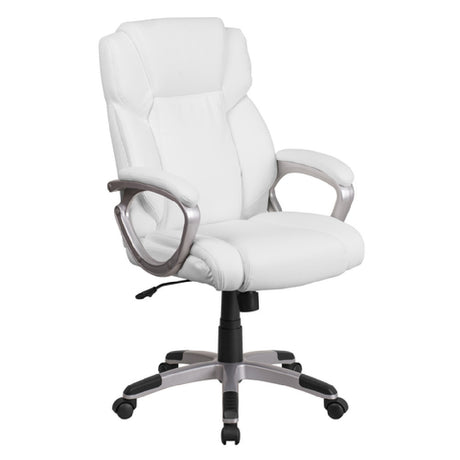 Flash Furniture GO-2236M-WH-GG Executive Swivel Office Chair 40" To 44" Adjustable Height