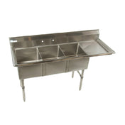 Klinger's Trading ECS3DR Economy Sink Three Compartment 68-1/2"W X 25-1/2"D X 41"H
