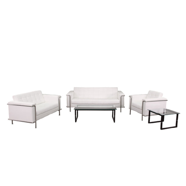 Flash Furniture ZB-LESLEY-8090-SET-WH-GG Hercules Lesley Series Reception Set Includes: (1) 36-3/4"W X 33"D X 32-1/2"H Chair