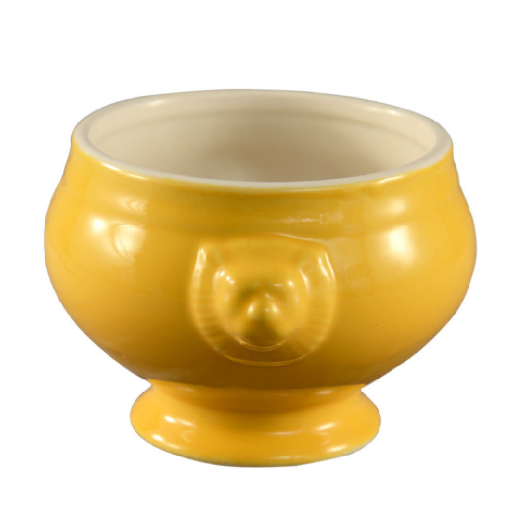 CAC China LN-15-Y Lion Head Tureen/Bouillon 15 Oz. 6-1/4"L X 5-1/4"W X 3-3/4"H