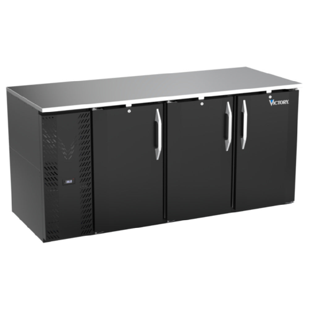 Victory VBB72HC-F-B - Back Bar Refrigerator, Food Rated, Three-section