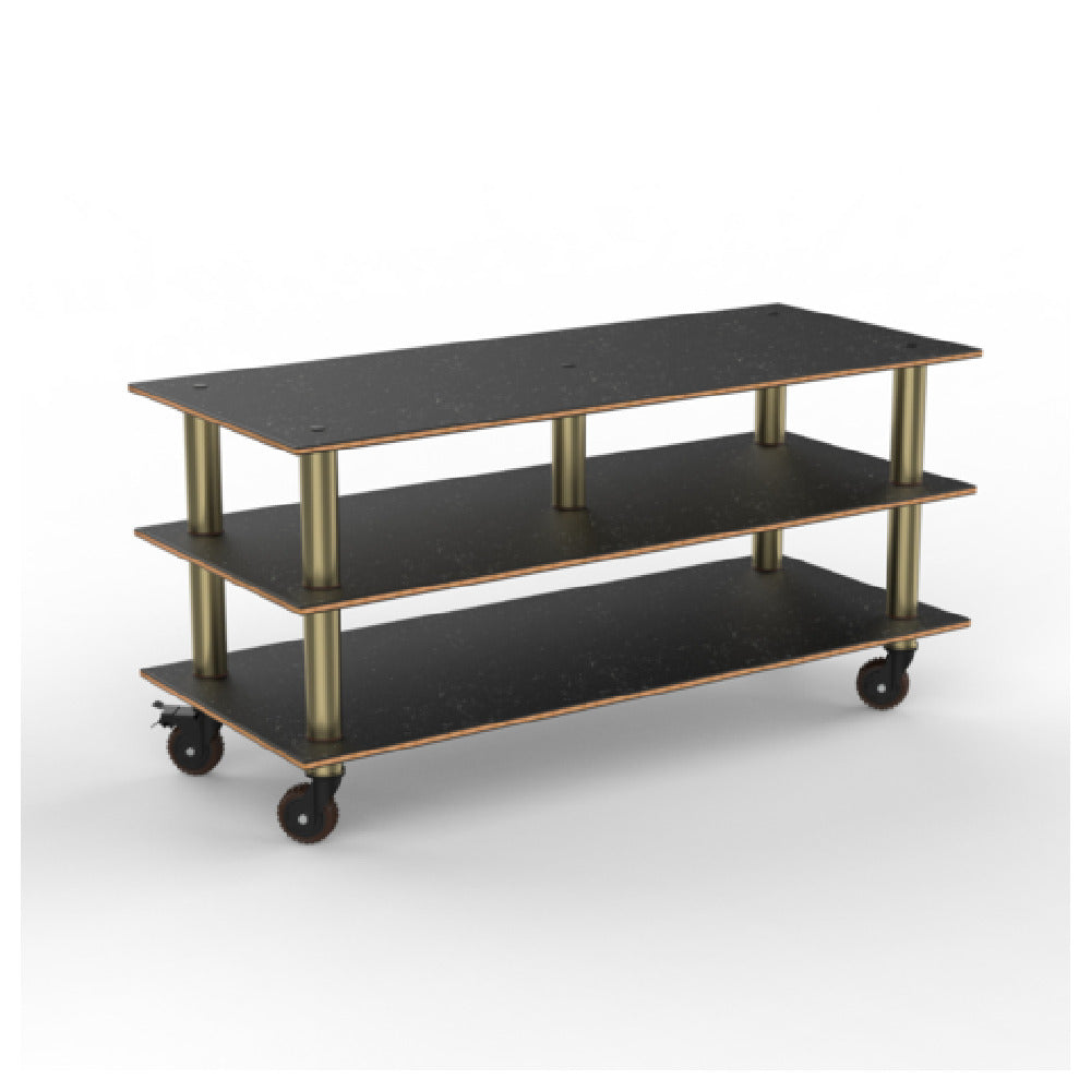 Steelite MGCMLB09MBXH - Modular Midhole Display Unit Marble Brushed Brass Heavy Duty Caster