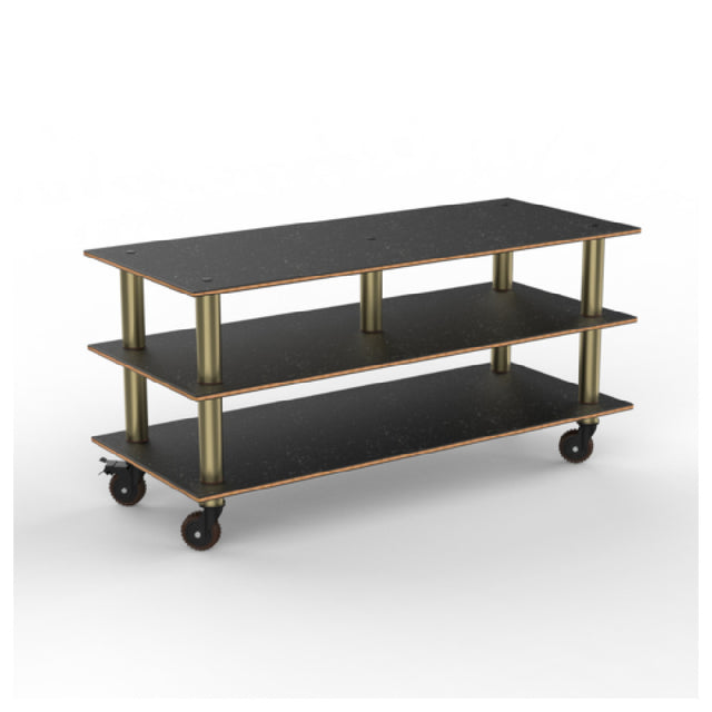 Steelite MGCMLB09MBXH - Modular Midhole Display Unit Marble Brushed Brass Heavy Duty Caster