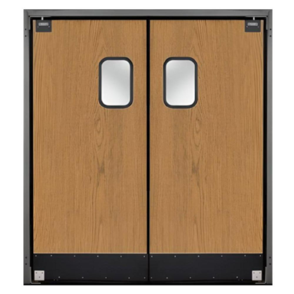 Curtron SPD-35-L-GK-DBL-6096 Service-Pro® Series 35 Double Swinging Door 60”W X 96”H X 1-5/8” Thick Door Panel Consisting Of Full Perimeter Rigid PVC Frame And Perimeter Gasket