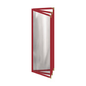 Risch TETB 4.25X14 Deluxe Clear Sewn Menu Cover 4-1/4" X 14" Triple Booklet