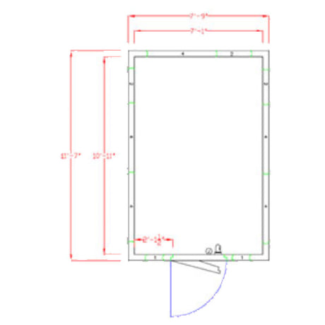 American Panel 8X12F-O Walk-In Freezer 7'-6" H X 7'-9" W X 11'-7" D Outdoor