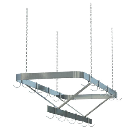 Sapphire Manufacturing SM-CR48 Pot Rack Ceiling Hung Triple Bar Design