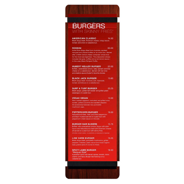 Menu Solutions WDRBB-BD Menu Board Holds 4-1/4" X 14" Insert Double Panel With 2 Views