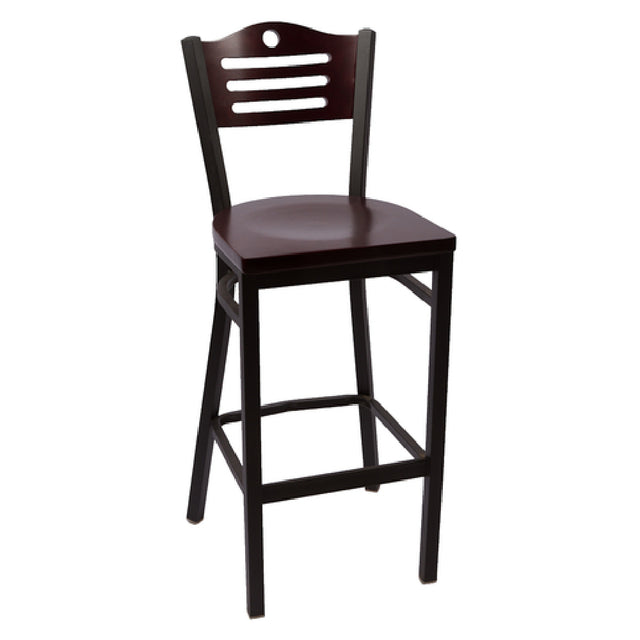 JMC Furniture EAGLE SERIES CC BARSTOOL WOOD Eagle Series Barstool Indoor Use Wood Back With Three Slots And Circle Cutout