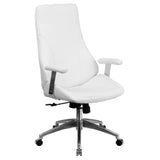 Flash Furniture BT-90068H-WH-GG Executive Swivel Office Chair 44-3/4" To 48-1/2" Adjustable Height