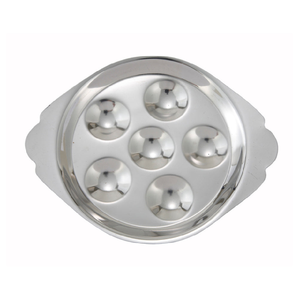 Winco SND-6 Snail Dish 6-hole Stainless Steel