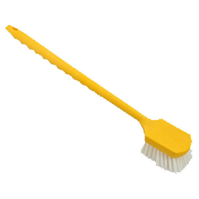 Franklin Machine Products 142-1645 Multi-Purpose Brush 20" Yellow Plastic Handle 1-5/8" White Polypropylene Bristles