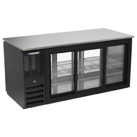 Beverage Air BB72HC-GS-PT-B - Refrigerated Back Bar Pass-Thru Storage Cabinet, Three-section