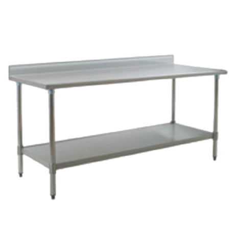 Eagle T2424SEB-BS-1X Deluxe Series Work Table 24"W X 24"D 16/300 Series Stainless Steel Top With Rolled Front Edge & 4-1/2" Backsplash