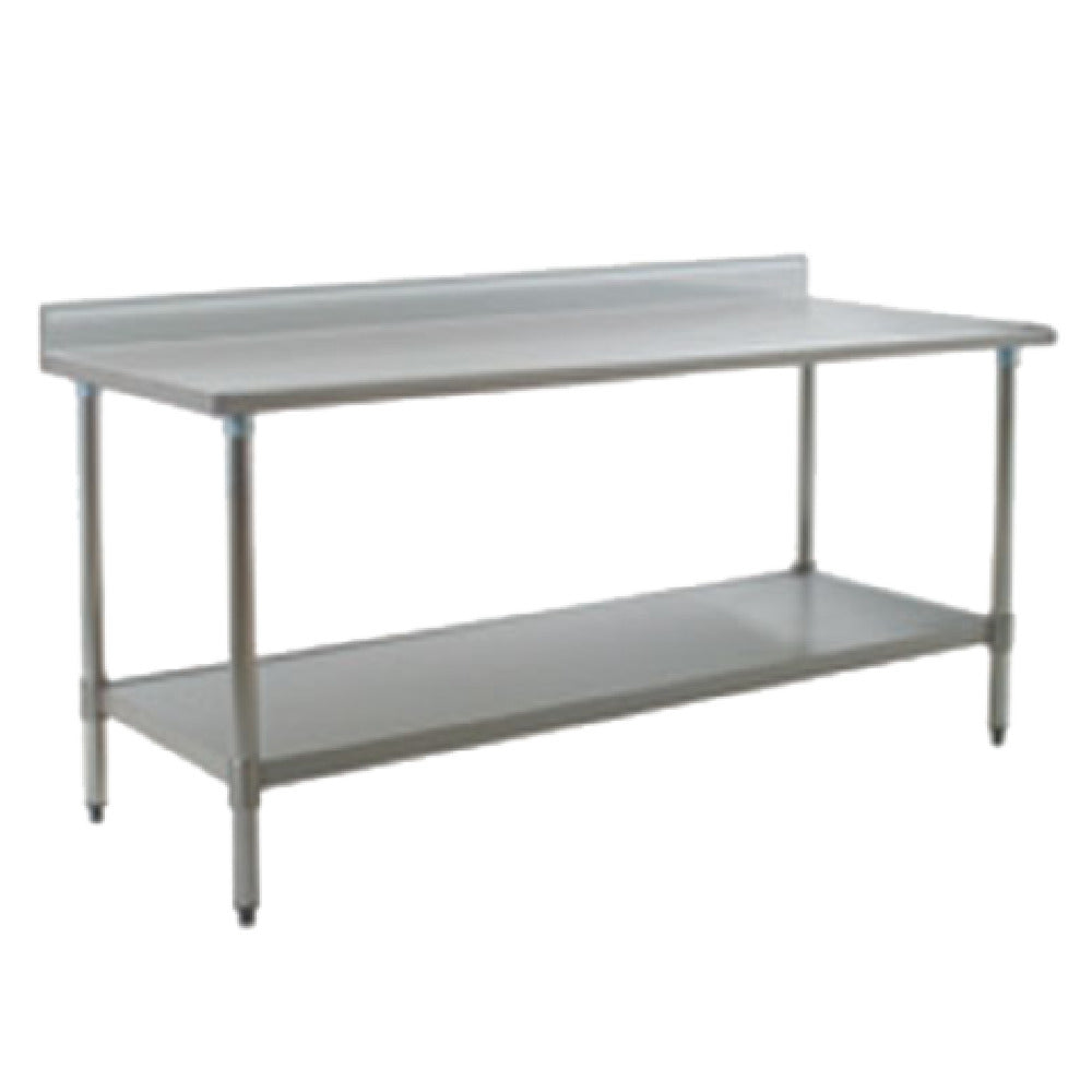 Eagle T3072SEB-BS Deluxe Series Work Table 72"W X 30"D 16/300 Series Stainless Steel Top With Rolled Front Edge & 4-1/2" Backsplash