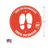 Spring USA SPFL-121200 Floor Decal "thank You For Practicing Social Distancing"