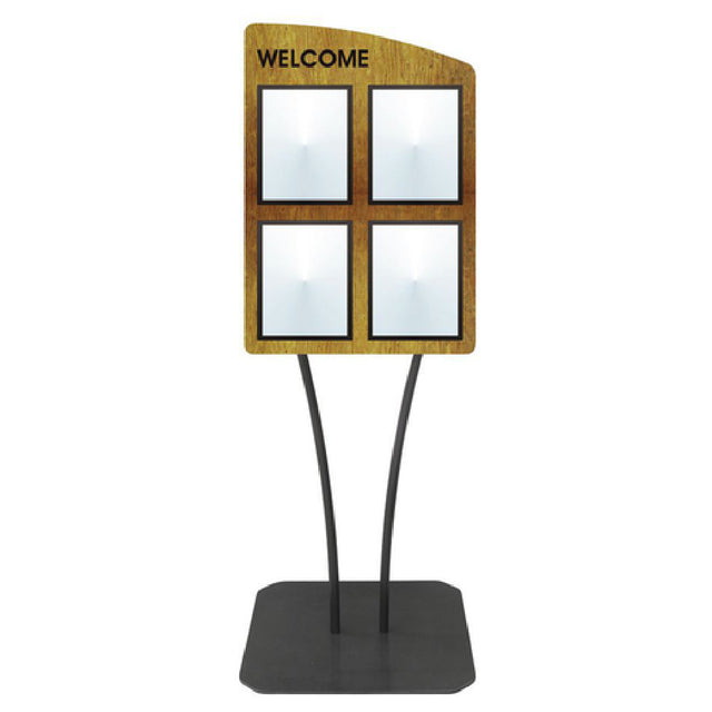 Hubert 35870 - Menu Board, 4-pocket, Floor Stand