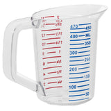 Rubbermaid FG321500CLR - Bouncer® Measuring Cup, 1 Pint - 40°F/-40°C To 212° F/100°C Temperature Range