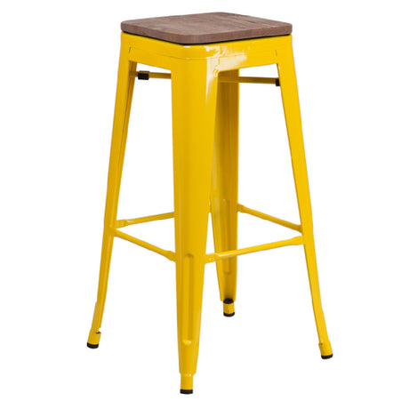 Flash Furniture CH-31320-30-YL-WD-GG Bar Stool 500 Lb. Weight Capacity Backless