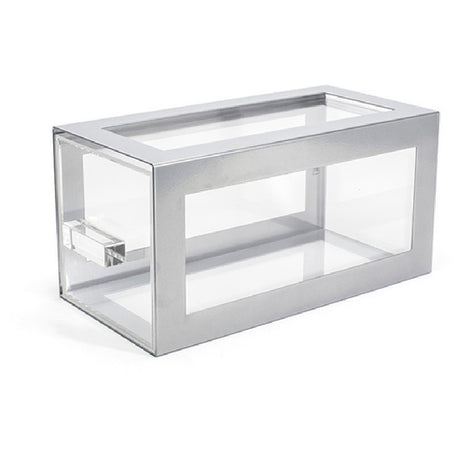 FOH BHO123BCI20 Metal Housing/Drawer Set Silver Includes One BRI014BCI28 13" Metal Risers Set Of 2 Silver