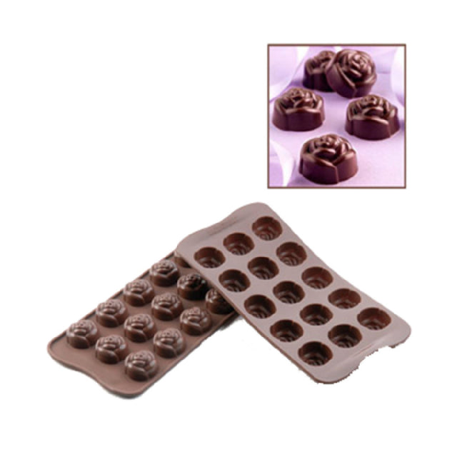 Louis Tellier SCG13 Silikomart Chocolate Mold Rose Makes (15) 0.24 Oz. Pieces