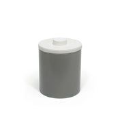 FOH RIB059GYL21 2qt Round London Ice Bucket Smoke With White Lid Includes One RIB014GYL21-BTM 2qt Round London Ice Bucket Base Smoke