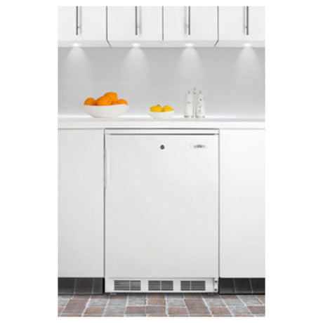 Summit FF6LWBI7 Undercounter Refrigerator Built-in Or Freestanding 5.5 Cu. Ft. Capacity Reversible Door With Shelf Storage