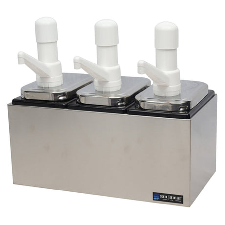 San Jamar P9713 Condiment Pump Service Center Countertop Triple Well