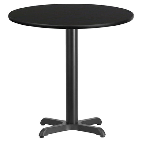 Flash Furniture XU-RD-30-BLKTB-T2222-GG Table 30" Dia. X 31-1/8"H Dining Height